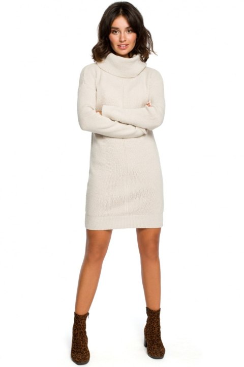 Sukienka Model BK010 Beige - BE Knit BE Knit Sukienka Model BK010 Beige - BE Knit BE Knit