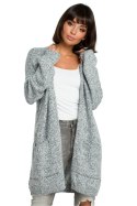 Sweter Damski Model BK001 Grafit Melange - BE Knit BE Knit Sweter Damski Model BK001 Grafit Melange - BE Knit BE Knit