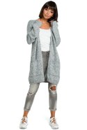 Sweter Damski Model BK001 Grafit Melange - BE Knit BE Knit Sweter Damski Model BK001 Grafit Melange - BE Knit BE Knit