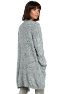 Sweter Damski Model BK001 Grafit Melange - BE Knit BE Knit Sweter Damski Model BK001 Grafit Melange - BE Knit BE Knit