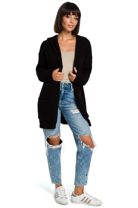 Sweter Damski Model BK002 Black - BE Knit BE Knit Sweter Damski Model BK002 Black - BE Knit BE Knit