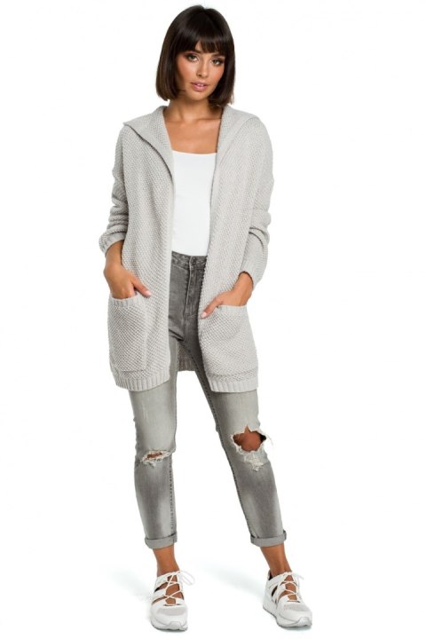 Sweter Damski Model BK002 Grey - BE Knit BE Knit Sweter Damski Model BK002 Grey - BE Knit BE Knit