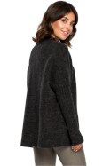 Sweter Damski Model BK009 Antracyt - BE Knit BE Knit Sweter Damski Model BK009 Antracyt - BE Knit BE Knit