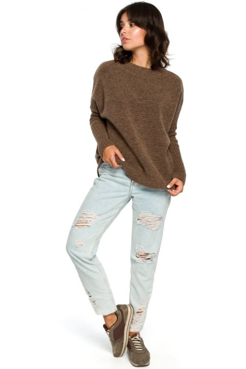 Sweter Damski Model BK009 Carmel - BE Knit BE Knit Sweter Damski Model BK009 Carmel - BE Knit BE Knit
