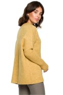 Sweter Damski Model BK009 Musztard - BE Knit BE Knit Sweter Damski Model BK009 Musztard - BE Knit BE Knit