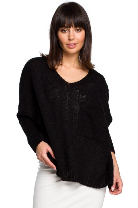 Sweter Damski Model BK018 Black - BE Knit BE Knit Sweter Damski Model BK018 Black - BE Knit BE Knit