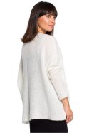 Sweter Damski Model BK018 Ecru - BE Knit BE Knit Sweter Damski Model BK018 Ecru - BE Knit BE Knit