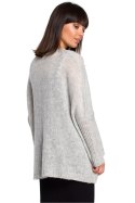 Sweter Damski Model BK018 Popiel - BE Knit BE Knit Sweter Damski Model BK018 Popiel - BE Knit BE Knit