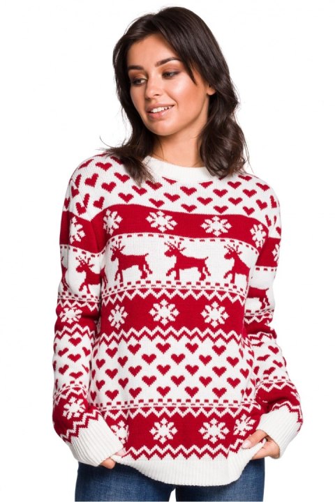 Sweter Damski Model BK039 Model 2 - BE Knit BE Knit Sweter Damski Model BK039 Model 2 - BE Knit BE Knit