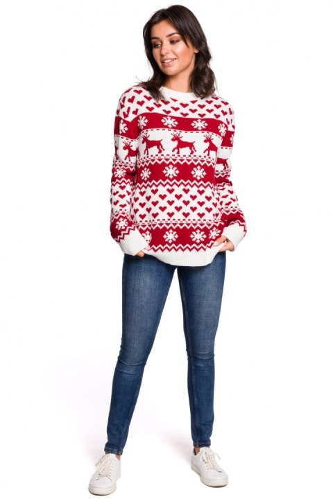 Sweter Damski Model BK039 Model 2 - BE Knit BE Knit Sweter Damski Model BK039 Model 2 - BE Knit BE Knit