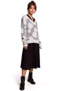 Sweter Damski Model BK056 Model 1 - BE Knit BE Knit Sweter Damski Model BK056 Model 1 - BE Knit BE Knit