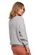 Sweter Damski Model BK075 Grey - BE Knit BE Knit Sweter Damski Model BK075 Grey - BE Knit BE Knit