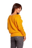 Sweter Damski Model BK090 Honey - BE Knit BE Knit Sweter Damski Model BK090 Honey - BE Knit BE Knit