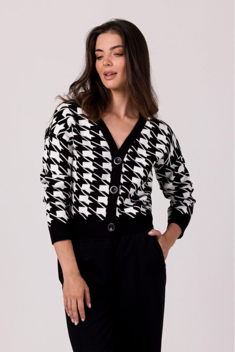 Sweter Damski Model BK104 Black - BE Knit BE Knit Sweter Damski Model BK104 Black - BE Knit BE Knit