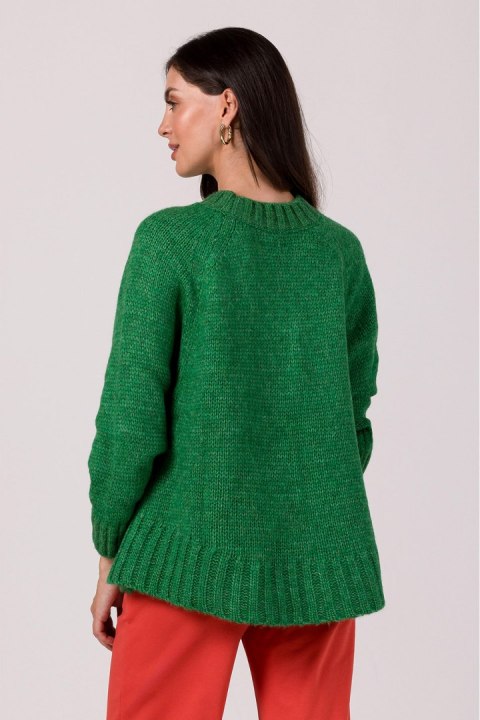 Sweter Damski Model BK105 Szmaragd - BE Knit BE Knit Sweter Damski Model BK105 Szmaragd - BE Knit BE Knit