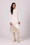 Sweter Damski Model BK105 White - BE Knit BE Knit Sweter Damski Model BK105 White - BE Knit BE Knit