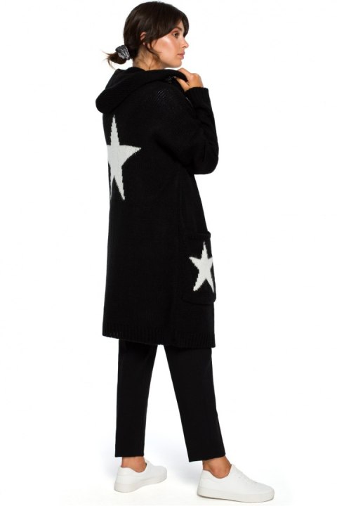 Sweter Kardigan Model BK013 Black - BE Knit BE Knit Sweter Kardigan Model BK013 Black - BE Knit BE Knit