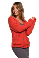 Sweter Kardigan Model BK074 Orange - BE Knit BE Knit Sweter Kardigan Model BK074 Orange - BE Knit BE Knit