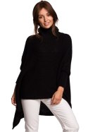 Sweter Ponczo Model BK049 Black - BE Knit BE Knit Sweter Ponczo Model BK049 Black - BE Knit BE Knit