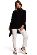 Sweter Ponczo Model BK049 Black - BE Knit BE Knit Sweter Ponczo Model BK049 Black - BE Knit BE Knit