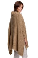 Sweter Ponczo Model BK049 Camel - BE Knit BE Knit Sweter Ponczo Model BK049 Camel - BE Knit BE Knit