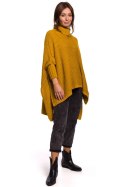 Sweter Ponczo Model BK049 Honey - BE Knit BE Knit Sweter Ponczo Model BK049 Honey - BE Knit BE Knit