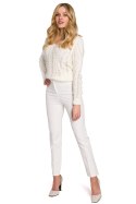 Spodnie Damskie Model K093 Ecru - Makover Makover Spodnie Damskie Model K093 Ecru - Makover Makover