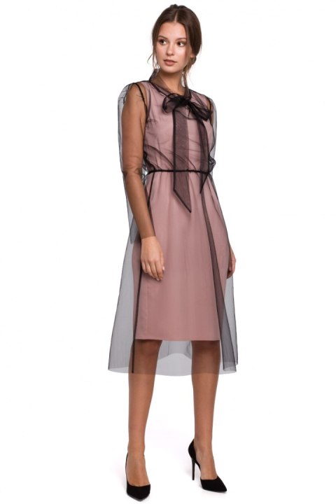 Sukienka Model K039 Powder Pink - Makover Makover Sukienka Model K039 Powder Pink - Makover Makover