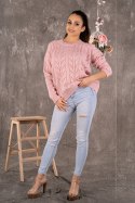 Sweter Damski Model Marynesta Powder Pink - Merribel Merribel Sweter Damski Model Marynesta Powder Pink - Merribel Merribel