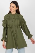 Koszula Damska Model TW-KS-BI-2021745.13X Khaki - Och Bella Och Bella Koszula Damska Model TW-KS-BI-2021745.13X Khaki - Och Bella Och Bella