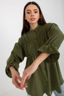 Koszula Damska Model TW-KS-BI-2021745.13X Khaki - Och Bella Och Bella Koszula Damska Model TW-KS-BI-2021745.13X Khaki - Och Bella Och Bella