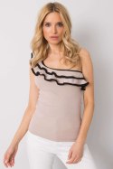 Koszulka Top Model TW-TP-OB018.08 Beige - Och Bella Och Bella Koszulka Top Model TW-TP-OB018.08 Beige - Och Bella Och Bella