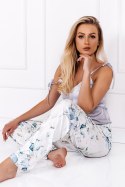 Piżama Damska Model Camila Silver/ Off White - Momenti Per Me Momenti Per Me Piżama Damska Model Camila Silver/ Off White - Momenti Per Me Momenti Per Me
