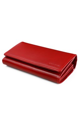 Portfel damski ze skóry duży PPD3 Red - Verosoft Verosoft
