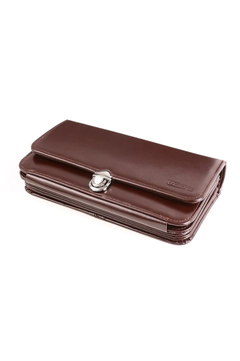 Portfel skórzany damski z rączką PPD1 Brown - Verosoft Verosoft Portfel skórzany damski z rączką PPD1 Brown - Verosoft Verosoft