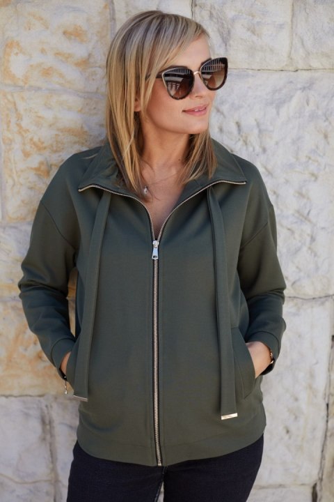 Bluza Damska Model M365/2 Khaki - La Aurora La Aurora Bluza Damska Model M365/2 Khaki - La Aurora La Aurora