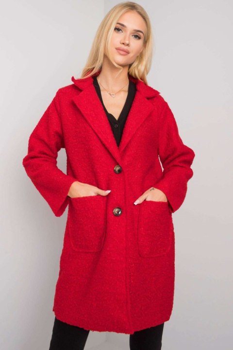 Płaszcz Damski Model TW-PL-BI-21717.40P Red - Och Bella Och Bella Płaszcz Damski Model TW-PL-BI-21717.40P Red - Och Bella Och Bella