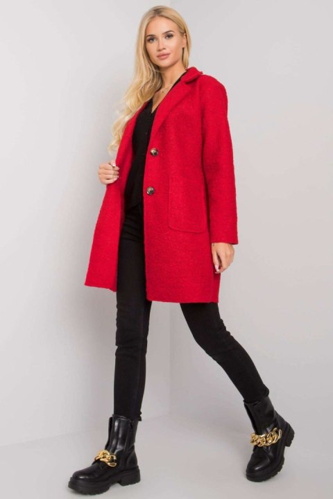 Płaszcz Damski Model TW-PL-BI-21717.40P Red - Och Bella Och Bella Płaszcz Damski Model TW-PL-BI-21717.40P Red - Och Bella Och Bella