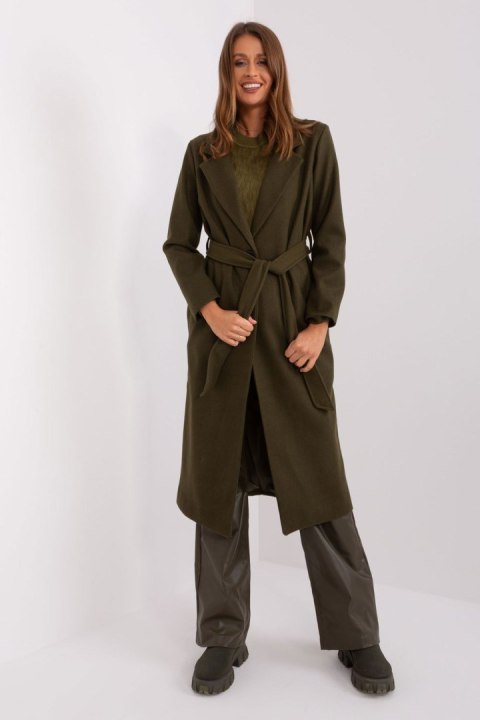 Płaszcz Damski Model TW-PL-BI-5312-1.31 Khaki - Och Bella Och Bella Płaszcz Damski Model TW-PL-BI-5312-1.31 Khaki - Och Bella Och Bella