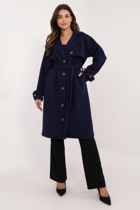 Płaszcz damski Model TW-PL-BI-2209.71P Navy - Och Bella Och Bella Płaszcz damski Model TW-PL-BI-2209.71P Navy - Och Bella Och Bella