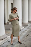 Spódnica Komplet Model M329/2 Khaki - La Aurora La Aurora Spódnica Komplet Model M329/2 Khaki - La Aurora La Aurora