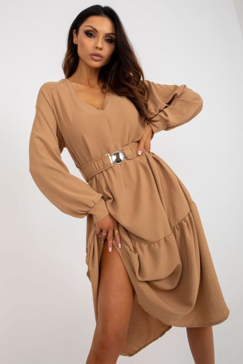 Sukienka Model TW-SK-BI-2021706.93P Camel - Och Bella Och Bella Sukienka Model TW-SK-BI-2021706.93P Camel - Och Bella Och Bella
