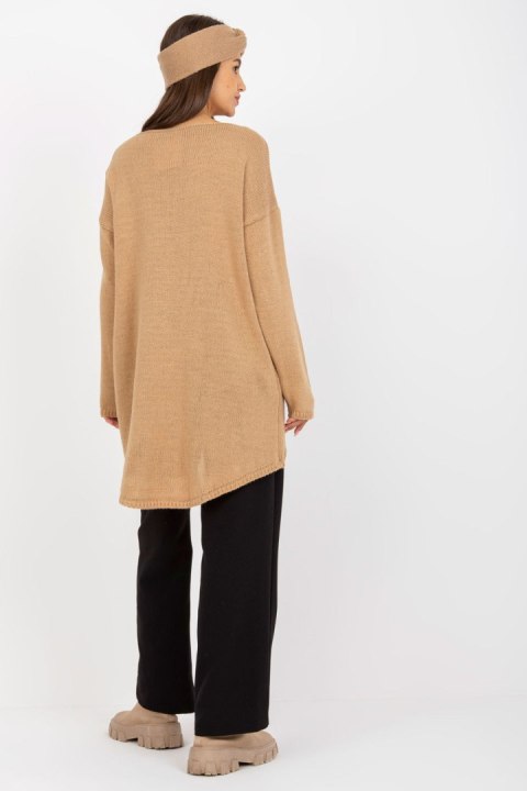 Sweter Damski Model TW-SW-BI-1222.13X Camel - Och Bella Och Bella Sweter Damski Model TW-SW-BI-1222.13X Camel - Och Bella Och Bella
