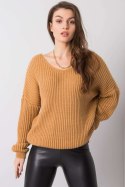 Sweter Damski Model TW-SW-BI-19710.11 Camel - Och Bella Och Bella Sweter Damski Model TW-SW-BI-19710.11 Camel - Och Bella Och Bella