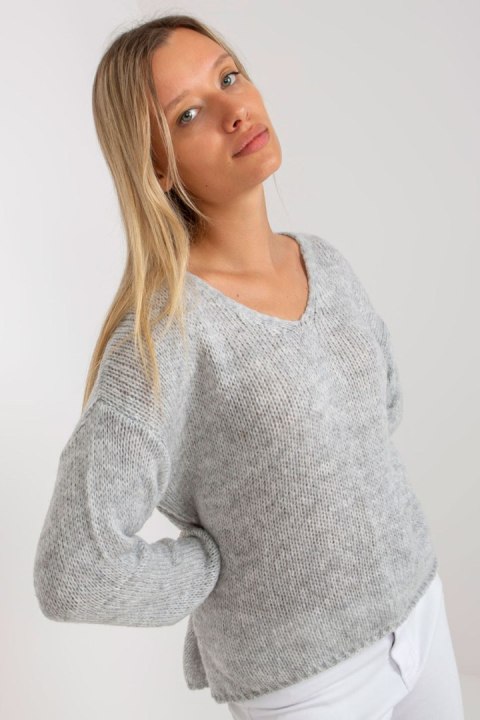 Sweter Damski Model TW-SW-BI-3002.98 Grey - Och Bella Och Bella Sweter Damski Model TW-SW-BI-3002.98 Grey - Och Bella Och Bella
