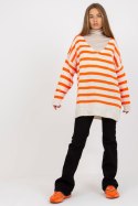 Sweter Damski Model TW-SW-BI-M59.25 Orange - Och Bella Och Bella Sweter Damski Model TW-SW-BI-M59.25 Orange - Och Bella Och Bella