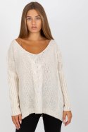 Sweter Damski Model TW-SW-BI-M903.33X Ecru - Och Bella Och Bella Sweter Damski Model TW-SW-BI-M903.33X Ecru - Och Bella Och Bella