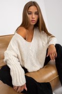 Sweter Damski Model TW-SW-BI-M903.33X Ecru - Och Bella Och Bella Sweter Damski Model TW-SW-BI-M903.33X Ecru - Och Bella Och Bella