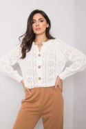 Sweter Kardigan Model TW-SW-BI-591.60 Ecru - Och Bella Och Bella Sweter Kardigan Model TW-SW-BI-591.60 Ecru - Och Bella Och Bella