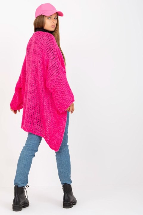 Sweter Kardigan Model TW-SW-BI-M2202.29X Fluo Pink - Och Bella Och Bella Sweter Kardigan Model TW-SW-BI-M2202.29X Fluo Pink - Och Bella Och Bella